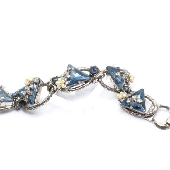 Henkel & Grosse for Christian Dior High End Designer Blue Triangular Bracelet - Picture 8 of 11
